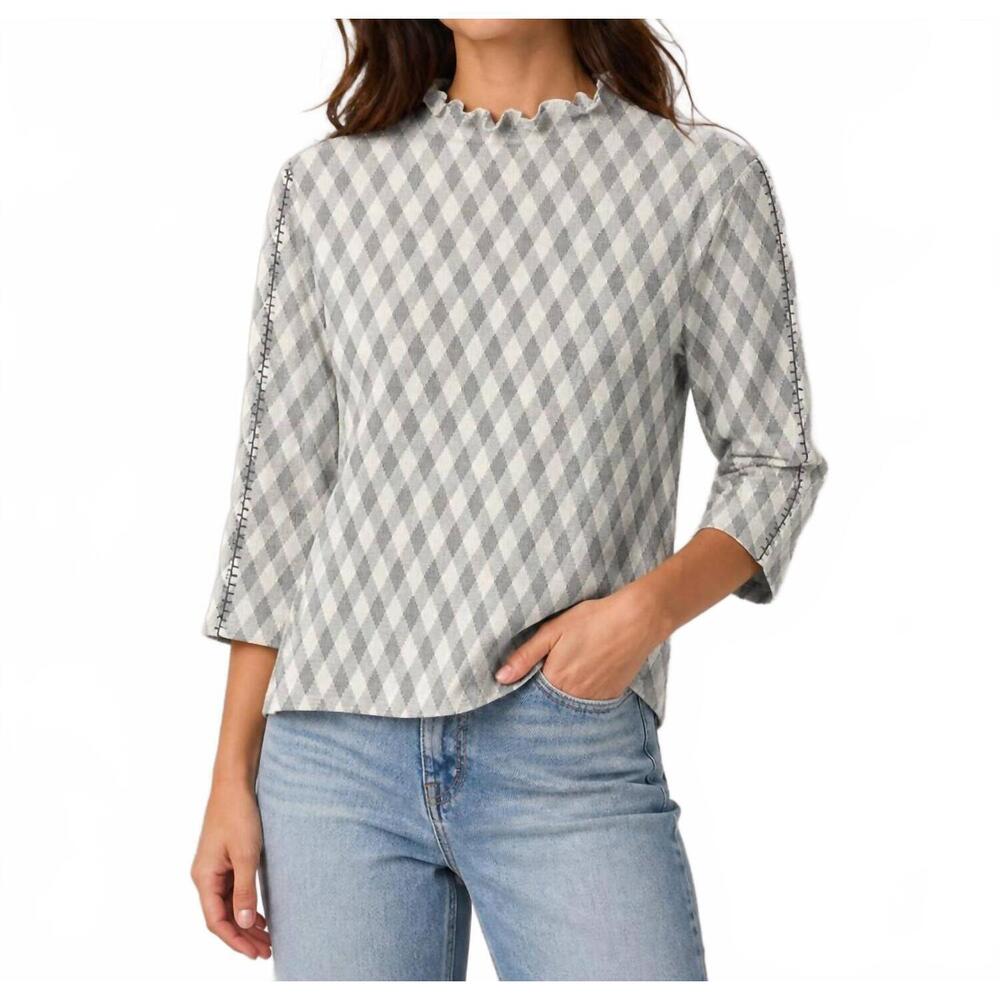 NEW SHANA APPAREL whipstitch sleeve sweater in grey